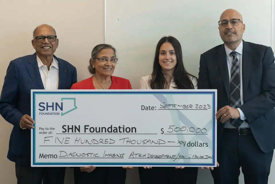 Atria leadership presenting 500,000 donation to SHN Foundation in Toronto